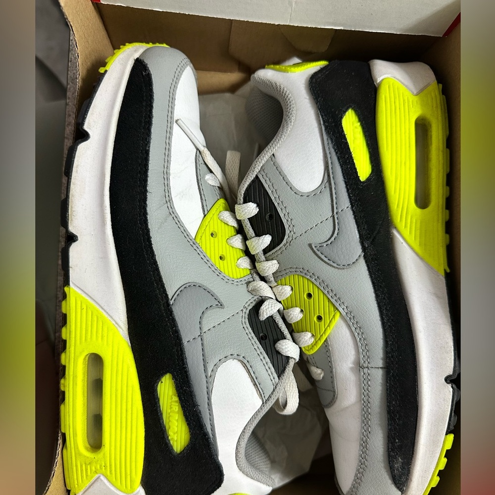 Nike Air Max Sneakers White Gray Black Neon Yellow